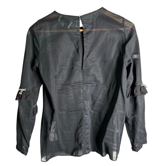 3.1 Phillip Lim Silk Blend Blouse Black Size 2 - Picture 2 of 4